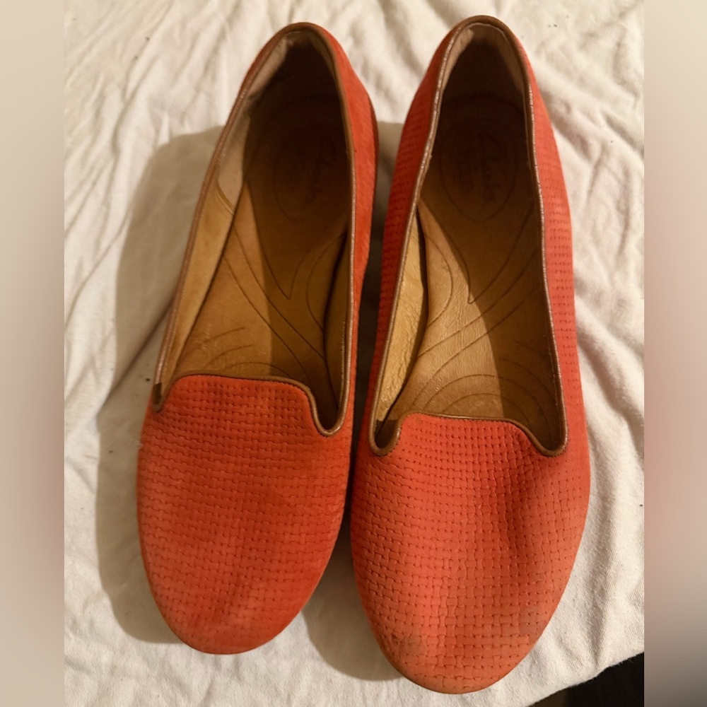 Clarks Women's Red Loafers